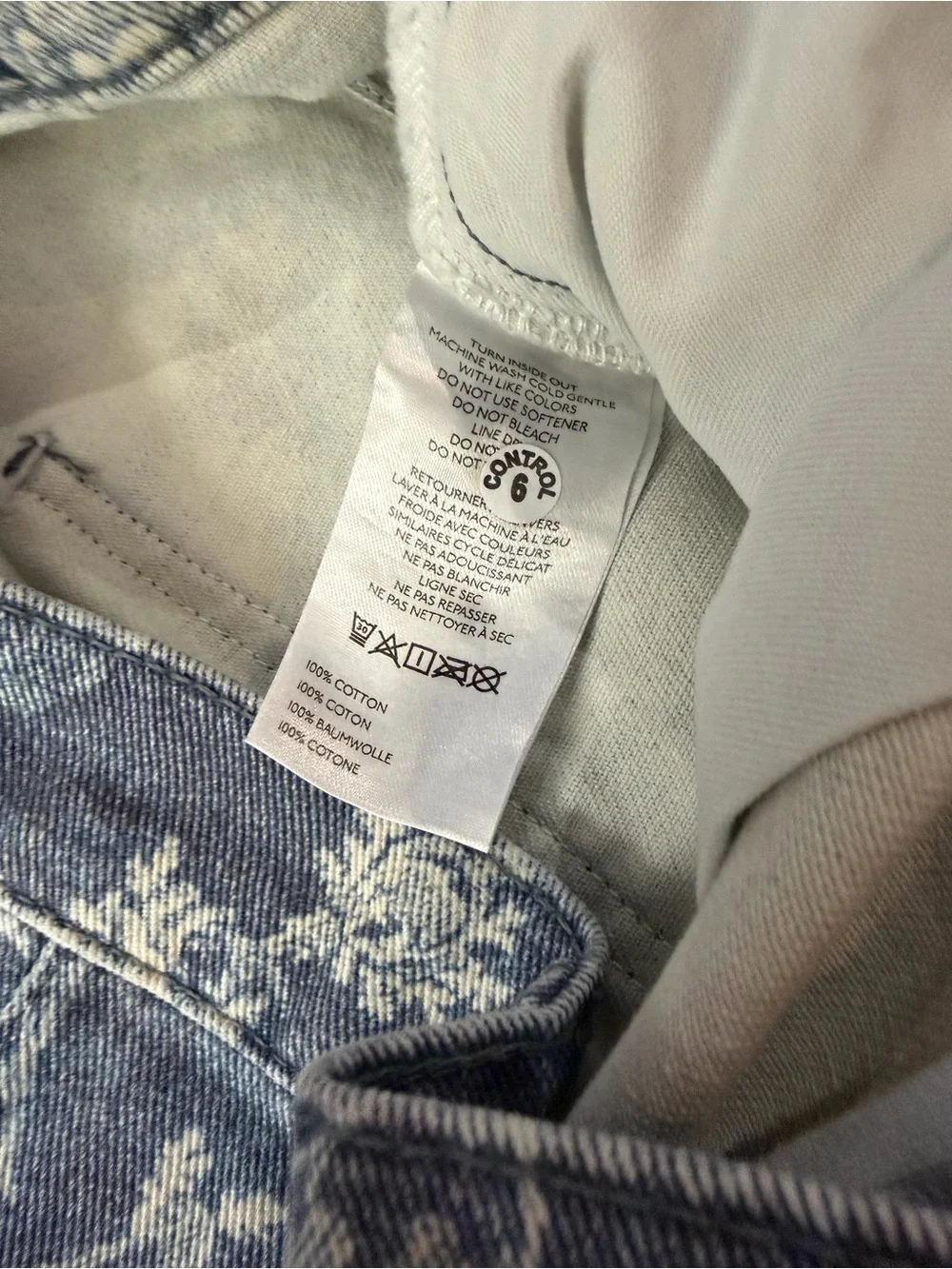 PILCRO The Leon Double Hem High-Rise Wide-Leg Cuffed Jeans Floral 30 - Picture 9 of 15